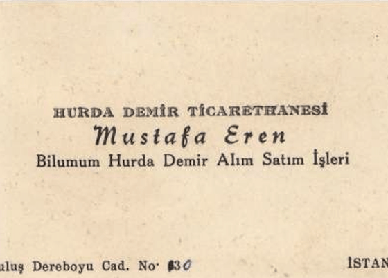 Eski Kartvizitlere Bir Diğer Örnek, İstanbullu İş Adamı